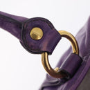 Miu Miu Hand Bag Leather 2way Purple Gold Auth 167804M-22