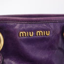 Miu Miu Hand Bag Leather 2way Purple Gold Auth 167804M-26