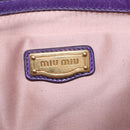 Miu Miu Hand Bag Leather 2way Purple Gold Auth 167804M-27