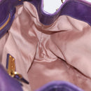 Miu Miu Hand Bag Leather 2way Purple Gold Auth 167804M-26