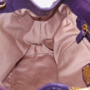 Miu Miu Hand Bag Leather 2way Purple Gold Auth 167804M-27