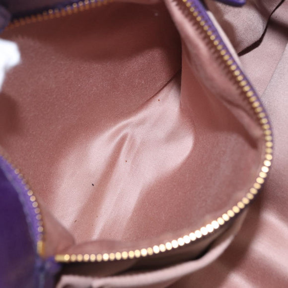 Miu Miu Hand Bag Leather 2way Purple Gold Auth 167804M