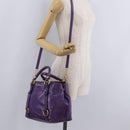 Miu Miu Hand Bag Leather 2way Purple Gold Auth 167804M-33