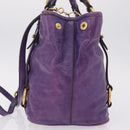 Miu Miu Hand Bag Leather 2way Purple Gold Auth 167804M-5
