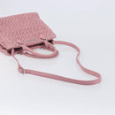 Miu Miu Matelasse Hand Bag Leather 2way Pink Silver Auth 167805M-10