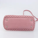 Miu Miu Matelasse Hand Bag Leather 2way Pink Silver Auth 167805M-13