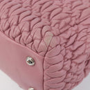 Miu Miu Matelasse Hand Bag Leather 2way Pink Silver Auth 167805M-14