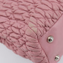 Miu Miu Matelasse Hand Bag Leather 2way Pink Silver Auth 167805M-19