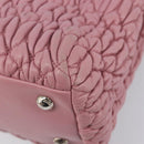 Miu Miu Matelasse Hand Bag Leather 2way Pink Silver Auth 167805M-20