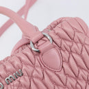 Miu Miu Matelasse Hand Bag Leather 2way Pink Silver Auth 167805M-22
