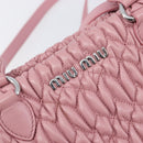 Miu Miu Matelasse Hand Bag Leather 2way Pink Silver Auth 167805M-19