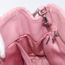 Miu Miu Matelasse Hand Bag Leather 2way Pink Silver Auth 167805M-24