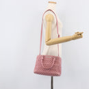 Miu Miu Matelasse Hand Bag Leather 2way Pink Silver Auth 167805M-30