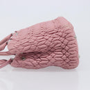 Miu Miu Matelasse Hand Bag Leather 2way Pink Silver Auth 167805M-5