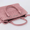 Miu Miu Matelasse Hand Bag Leather 2way Pink Silver Auth 167805M-6