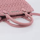 Miu Miu Matelasse Hand Bag Leather 2way Pink Silver Auth 167805M-7