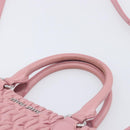Miu Miu Matelasse Hand Bag Leather 2way Pink Silver Auth 167805M-15