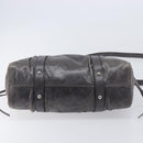 Miu Miu Hand Bag Leather 2way Gray Silver Auth 167807M-11
