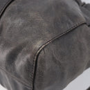 Miu Miu Hand Bag Leather 2way Gray Silver Auth 167807M-12