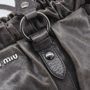 Miu Miu Hand Bag Leather 2way Gray Silver Auth 167807M-16