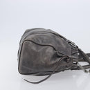 Miu Miu Hand Bag Leather 2way Gray Silver Auth 167807M-3