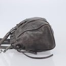 Miu Miu Hand Bag Leather 2way Gray Silver Auth 167807M-4