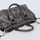 Miu Miu Hand Bag Leather 2way Gray Silver Auth 167807M-6