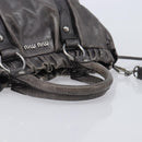 Miu Miu Hand Bag Leather 2way Gray Silver Auth 167807M-7
