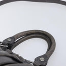 Miu Miu Hand Bag Leather 2way Gray Silver Auth 167807M-8