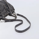 Miu Miu Hand Bag Leather 2way Gray Silver Auth 167807M-9