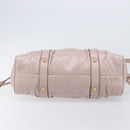 Miu Miu Hand Bag Leather 2way Pink Gold Auth 167808M-13