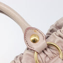 Miu Miu Hand Bag Leather 2way Pink Gold Auth 167808M-19