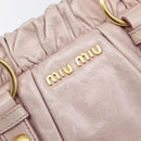 Miu Miu Hand Bag Leather 2way Pink Gold Auth 167808M-21