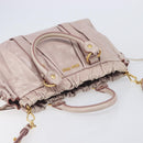 Miu Miu Hand Bag Leather 2way Pink Gold Auth 167808M-7