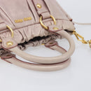 Miu Miu Hand Bag Leather 2way Pink Gold Auth 167808M-8