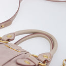 Miu Miu Hand Bag Leather 2way Pink Gold Auth 167808M-9