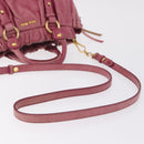 Miu Miu Hand Bag Leather 2way Pink Gold Auth 167814M-11