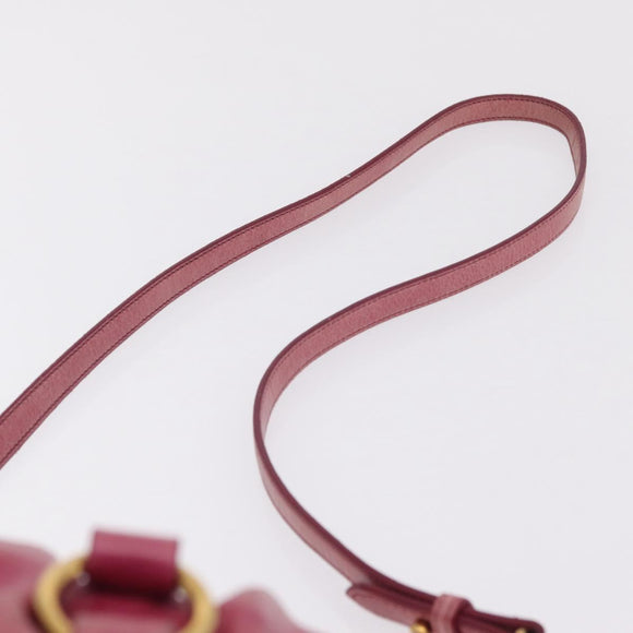 Miu Miu Hand Bag Leather 2way Pink Gold Auth 167814M