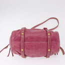 Miu Miu Hand Bag Leather 2way Pink Gold Auth 167814M-15