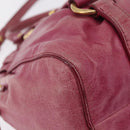 Miu Miu Hand Bag Leather 2way Pink Gold Auth 167814M-17