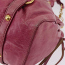 Miu Miu Hand Bag Leather 2way Pink Gold Auth 167814M-18