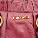 Miu Miu Hand Bag Leather 2way Pink Gold Auth 167814M-22