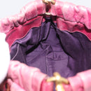 Miu Miu Hand Bag Leather 2way Pink Gold Auth 167814M-25