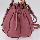 Miu Miu Hand Bag Leather 2way Pink Gold Auth 167814M-5