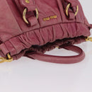 Miu Miu Hand Bag Leather 2way Pink Gold Auth 167814M-7