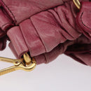 Miu Miu Hand Bag Leather 2way Pink Gold Auth 167814M-8