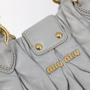 Miu Miu Hand Bag Leather 2way Gray Gold Auth 167815A-19