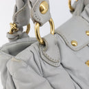 Miu Miu Hand Bag Leather 2way Gray Gold Auth 167815A-20