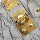 Miu Miu Hand Bag Leather 2way Gray Gold Auth 167815A-23