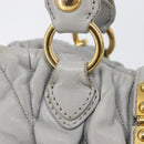 Miu Miu Hand Bag Leather 2way Gray Gold Auth 167815A-24